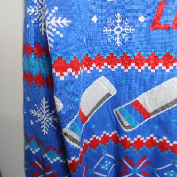 Tipsy Elves Natural Light Men's Parody Beer Christmas Holiday Sweater Large Blue - Picture 10 of 16
